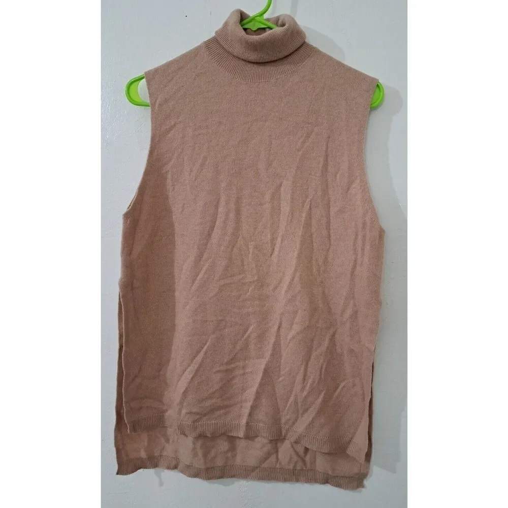 Zara Collection Womens Medium Fine Wool Soft Vest Tan Sleeveless